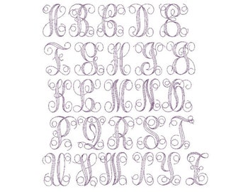 Floss Stitch Monogram font PES only 3,4 and 5 Inch