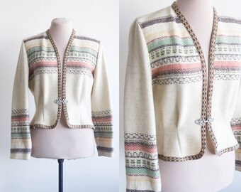 50s Norwegian cardigan / Scandinavian wool cardigan / vintage ski winter cardigan / nordic 50s cardigan / Norwegian sweater / medium - large