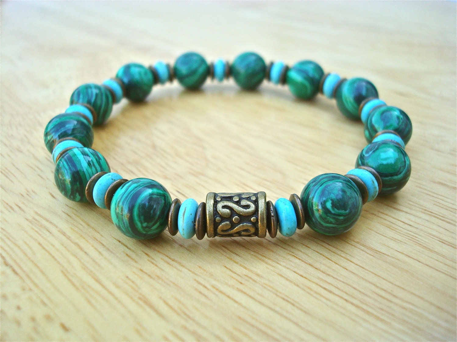 Men's Spiritual Healing and Protection Bracelet with Semi