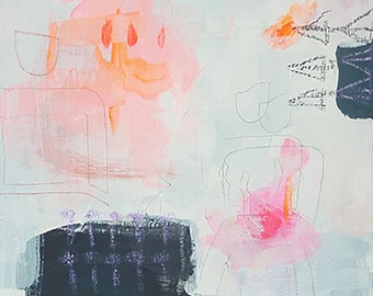 Art_ Abstract original acrylic painting 7,8 in x 7,8 in Reflex 4