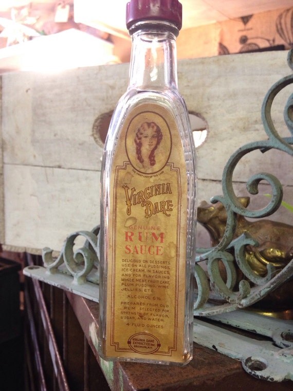 Vintage bottle Virginia Dare genuine rum sauce antique bottle