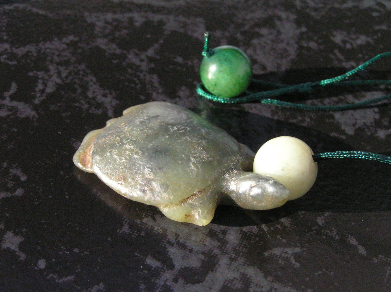 Ancient Jade Turtle Pendant Necklace with Antique Jade by NeoWare