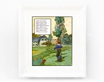 7x9 Jack Sprat Vintage Nursery Rhyme Print. Poem by ThePrintMakers