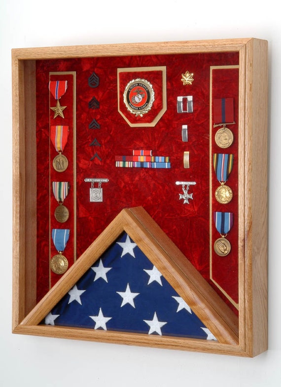 US Marine Corps Flag Medal Display Case by flagsconnections