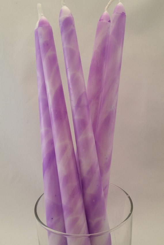2 Purple Spiral Taper Candles 10