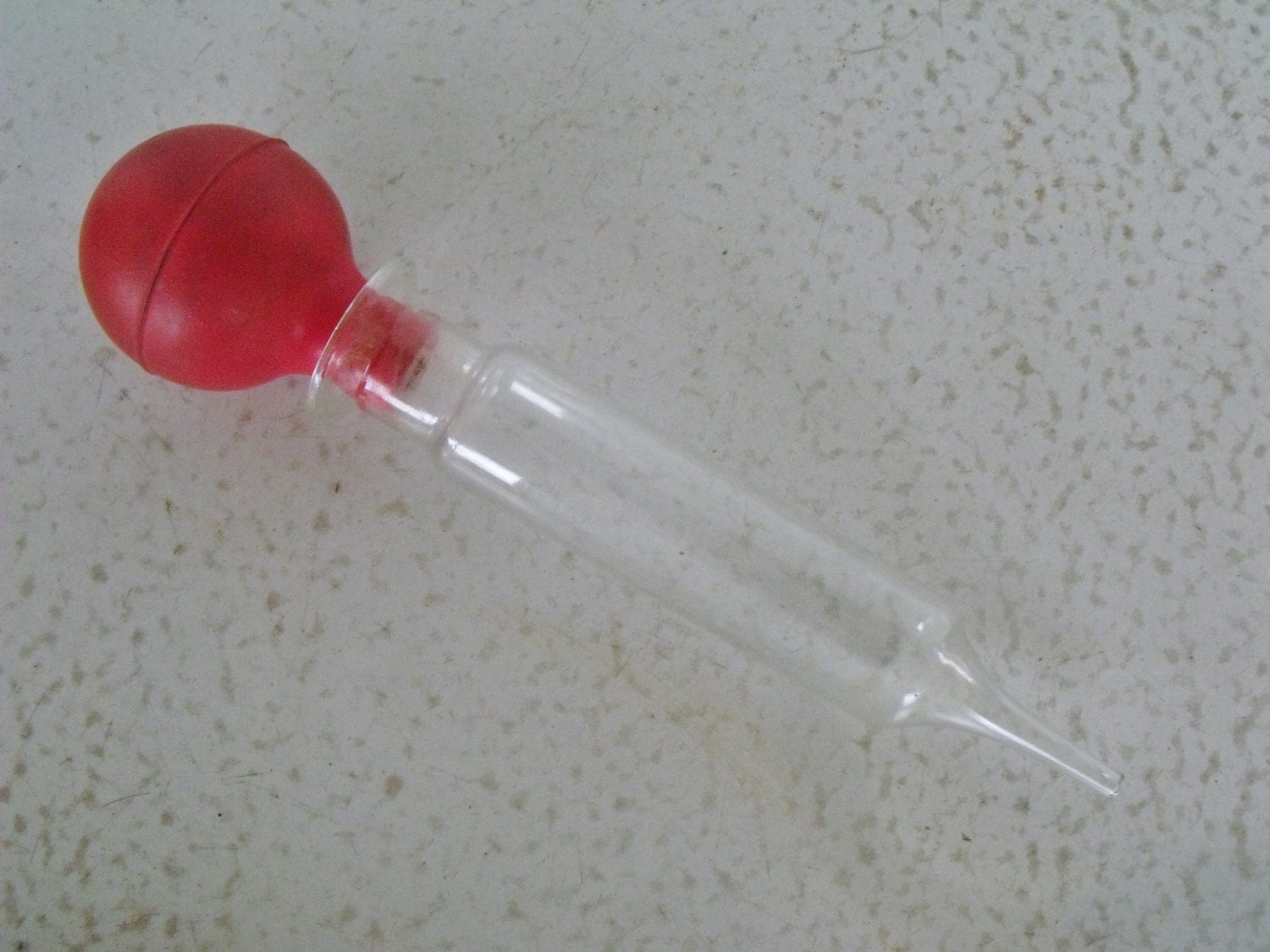 Asepto Glass Syringe with Red Rubber Bulb Medical Laboratory