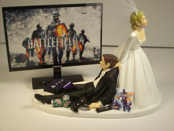 Video Game Junkie Play 4 Funny Wedding Cake Topper by ...