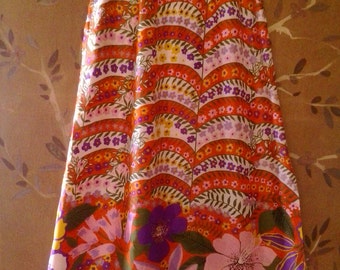 70s psychedelic flower power maxi skirt by Nelly de Grab NY