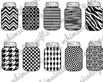 Digital File - Mason Jar Patterns with SVG, DXF, PNG Commercial & Personal Use