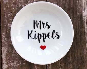 Mrs Ring Dish | Mrs | Wedding Ring Holder | Engagement Gift | Jewelry Dish