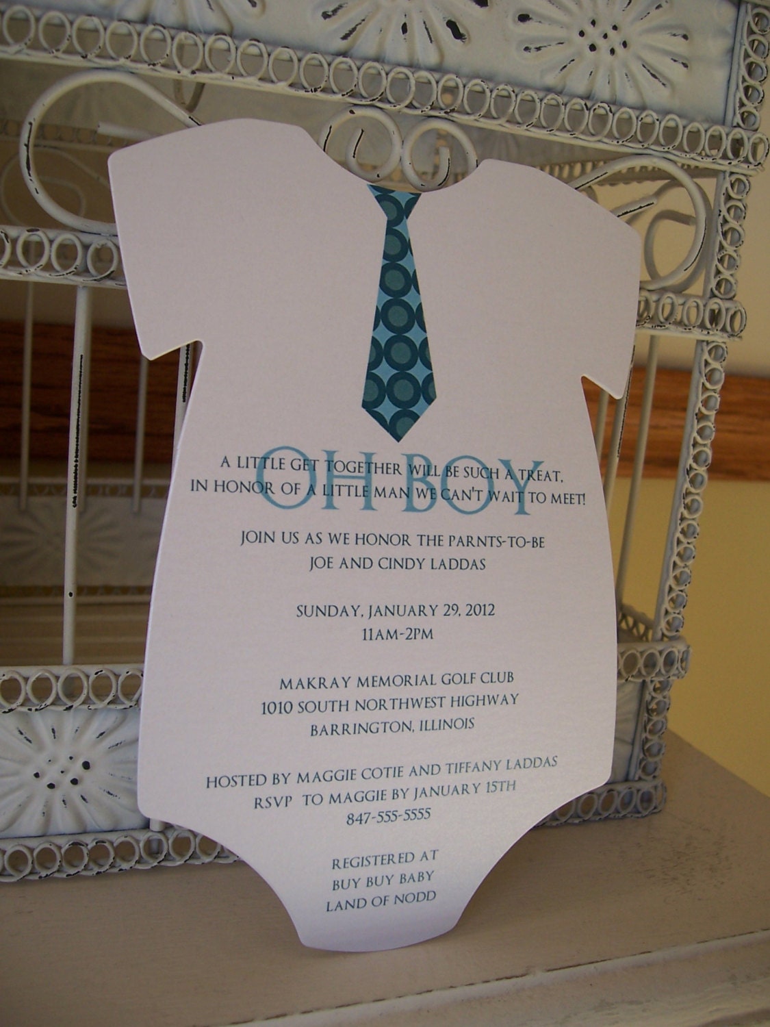 Oh Baby Boy Tie Themed Shower Invitation A little Gentleman