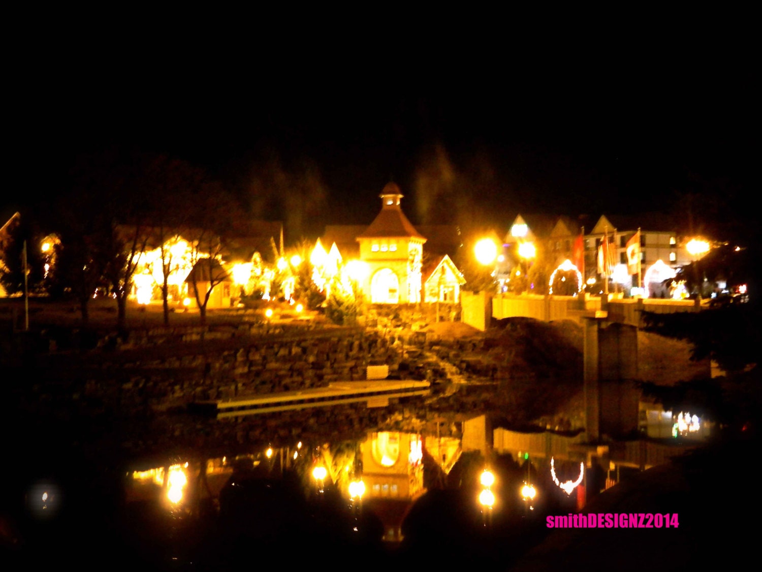 Frankenmuth MI Photography Christmas at Night by smithDESIGNZ