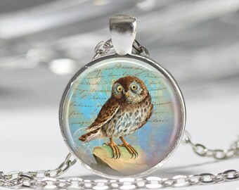 Owl Jewelry Owl Necklace Owl Glass Pendant Owl Necklace