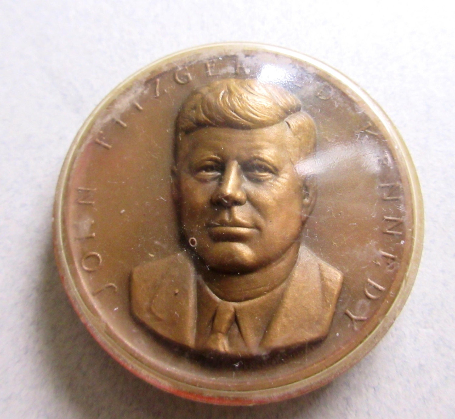 Vintage Bronze John F. Kennedy JFK 1961 by MoonlightMartini