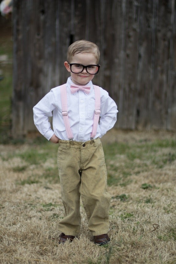 Pink Polka Dot Bow Tie & Suspenders Set