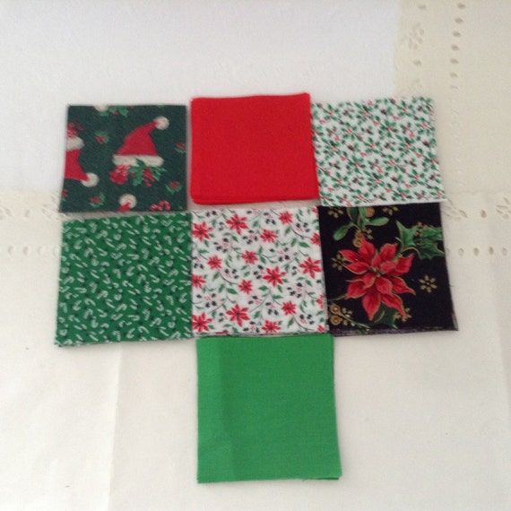 Precut Fabric Christmas squares Patchwork 3 by TheWhatNaught