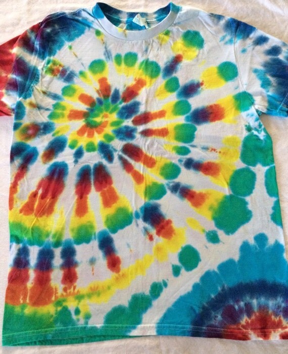 Adult Medium Rainbow Swirl Tie Dye Tee Shirt by FarmhouseArtStudio