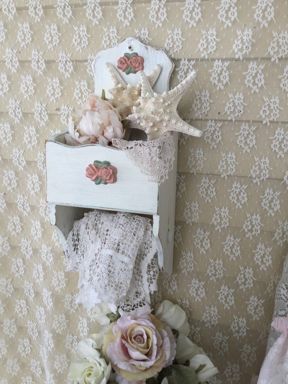 Shabby Chic Distressed mail Holder, Bill Holder, Wall Pocket, Letter Holder, Wall Caddy, Up-cycled salt Box, Wooden Match Box,Towel holder 