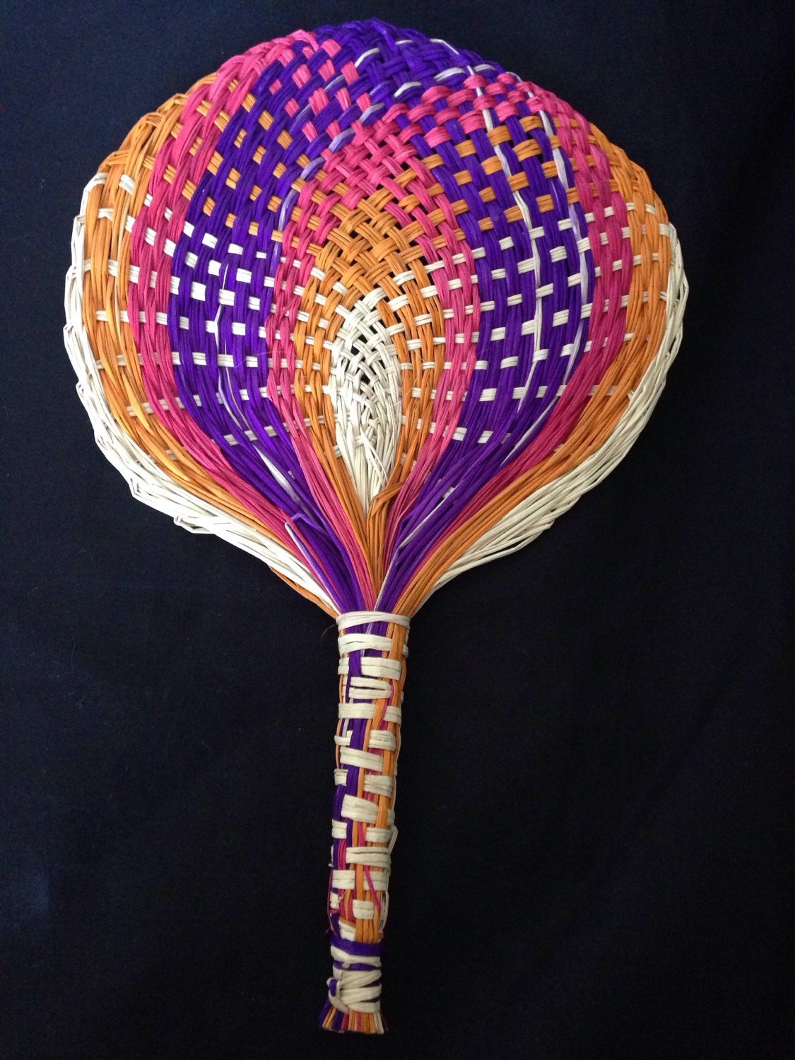 Straw fan handmade woven hand fan made in Peru by jessicapao26