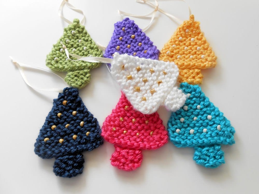 2 christmas tree ornaments knit ornaments beaded ornaments 2 christmas tree ornaments knit ornaments beaded ornaments