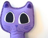 Plush Stuffed Purple Kitty Cat, Cat Soft Toy, Cat Pillow, Cat Softie, Cat Plushie, Purple Cat, New Baby, Baby Gift, Shower Gift