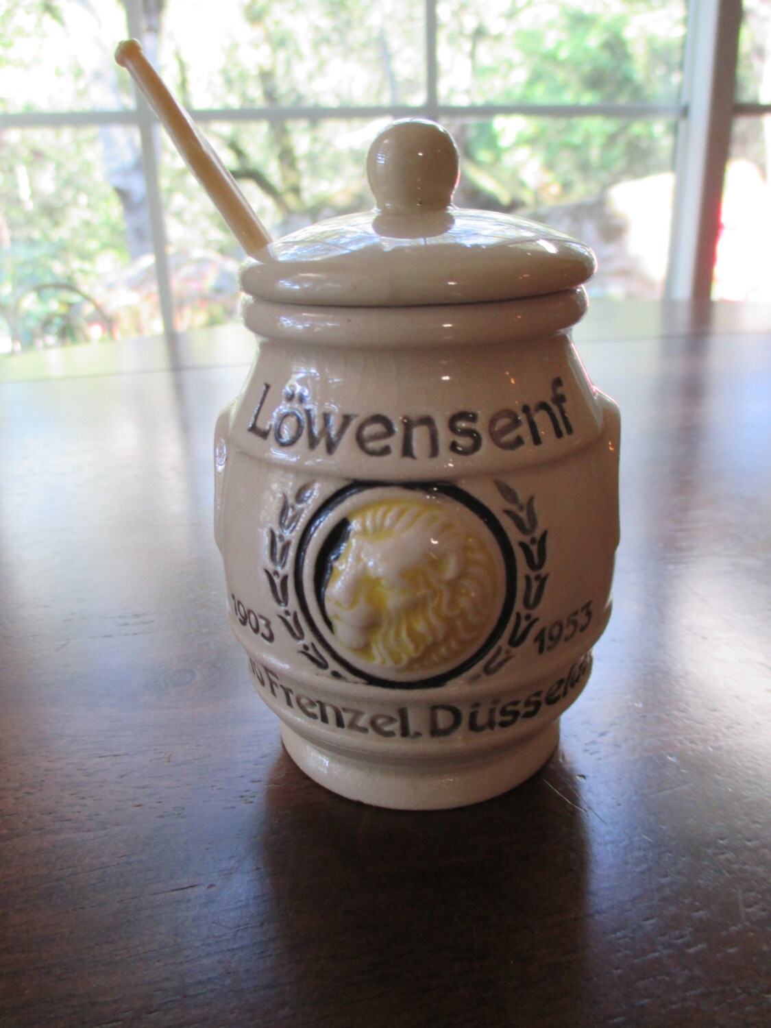 Vintage German Stoneware Mustard Jar