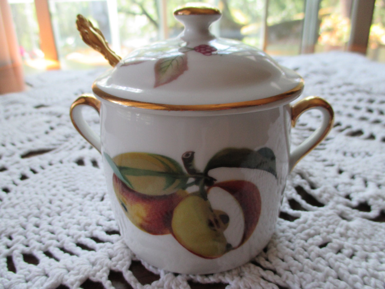 Vintage Royal Worchester Evesham 3Piece Jam Jar Haute Juice