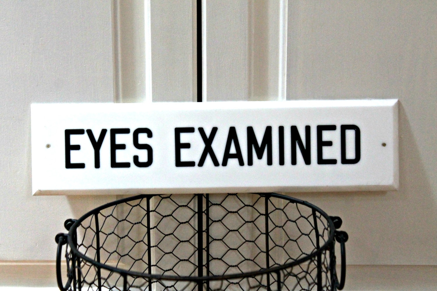 vintage eye doctor's sign EYES EXAMINED by vintagearcheology