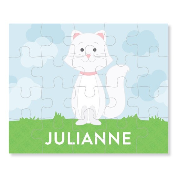 Cat Puzzle - Personalized Puzzle for Kids - Jigsaw Puzzle - Children Puzzles - Personalized Name Puzzle - 8 x 10 puzzle, 20 pieces Il_570xn