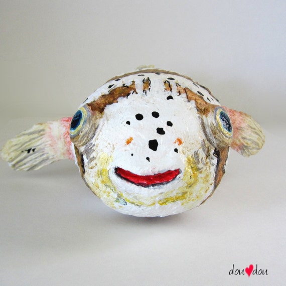 Puffer Fish Fish Sculpture FREE Shipping