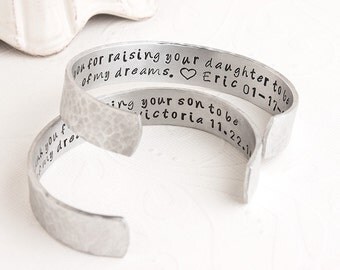 Mother of the Bride Bracelet - Mother of Groom Bracelet - Wedding Bracelet Set of 2 - Thank You Wedding Gift for Mother