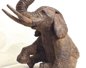 Seated Elephant Sculpture by Tony Furtado