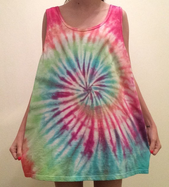 Colorful tie dye bathing suit cover up