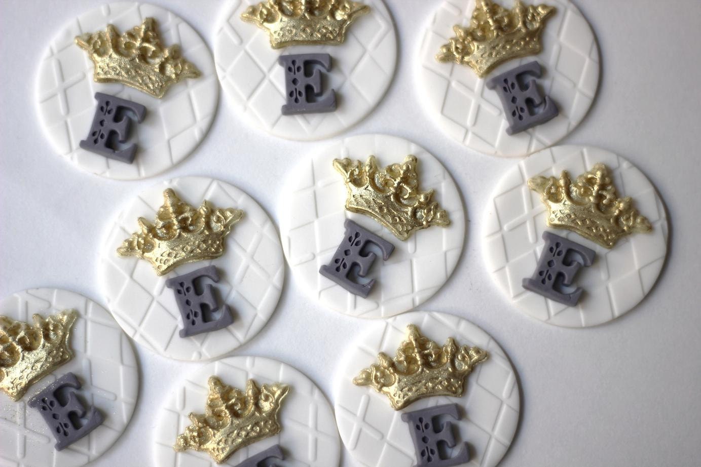 Princess Crown Fondant Cupcake Toppers Prince crown fondant