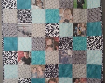 Custom Memory Photo Quilt - Wedding, Guest Book, Anniversary, Baby, Graduation, Christmas, Hospital, Deployment Quilt