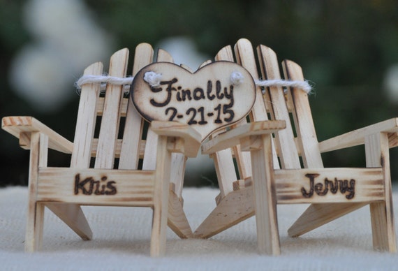 Personalized Cake Topper Adirondack Chairs-Beach