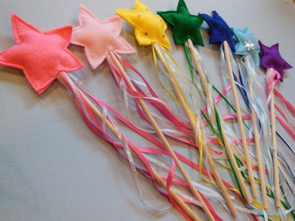 Felt wand fairy wand star wand Elsa wand by flowerbubbles on Etsy