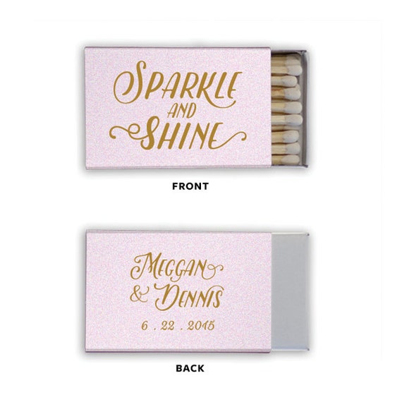 Sparkle and Shine Matchboxes Wedding Favors Foil by TeaAndBecky