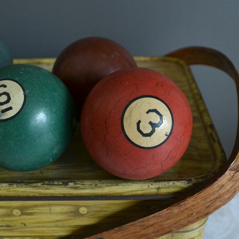 Vintage Billiard Balls Pool Table Accessory by BogieBacallVintage