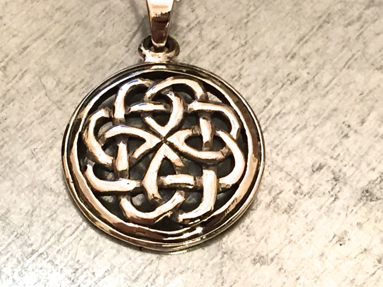 Celtic Knot Necklace Circular Celtic Necklace Triquetra