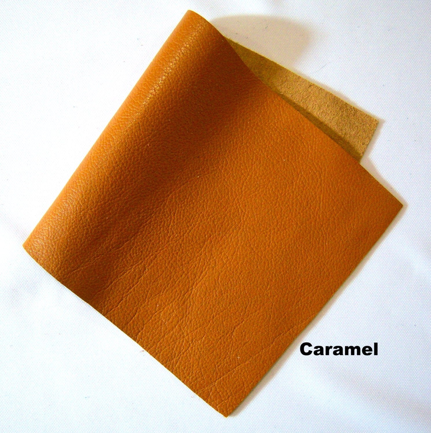 Soft caramel color leather genuine skin leather by MoxiesLeather