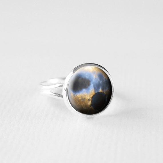 Pluto Ring Astronomy Ring Adjustable Ring by petiteVanilla