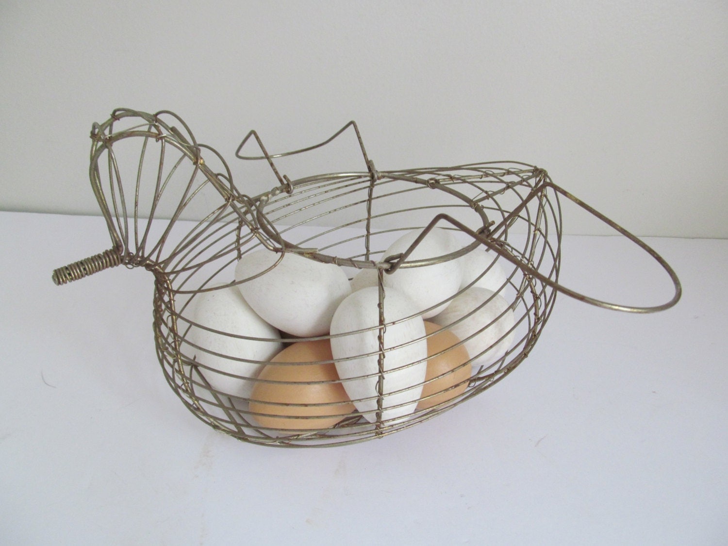 Vintage Wire Chicken Egg Basket