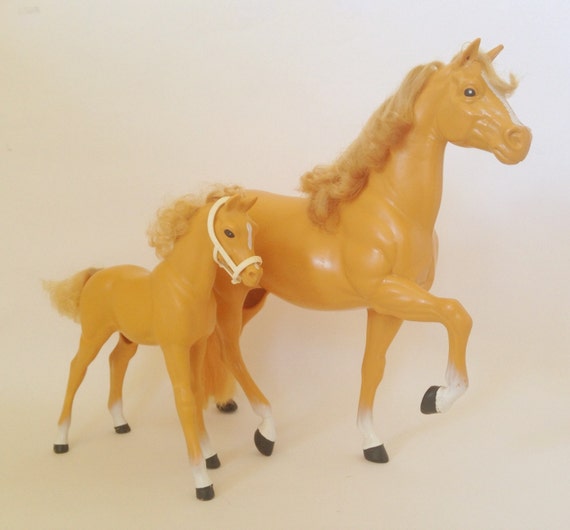 Vintage Barbie's Model Horses Dallas and Dixie by Mattel