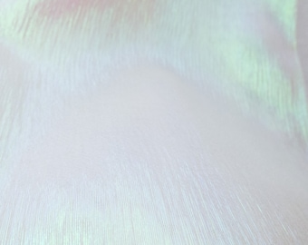 Translucent Iridescent Stretch Lamé Organza Pearl 44 Inch Wide Fabric by the Yard, 1 Yard