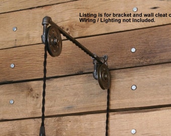 Industrial Pulley Wall Sconce for your Trouble Light Pendant - Trouble Light Fixture not included