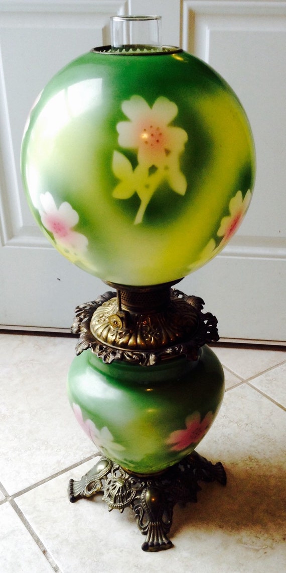 Vintage Fostoria Tall Parlour oil lamp