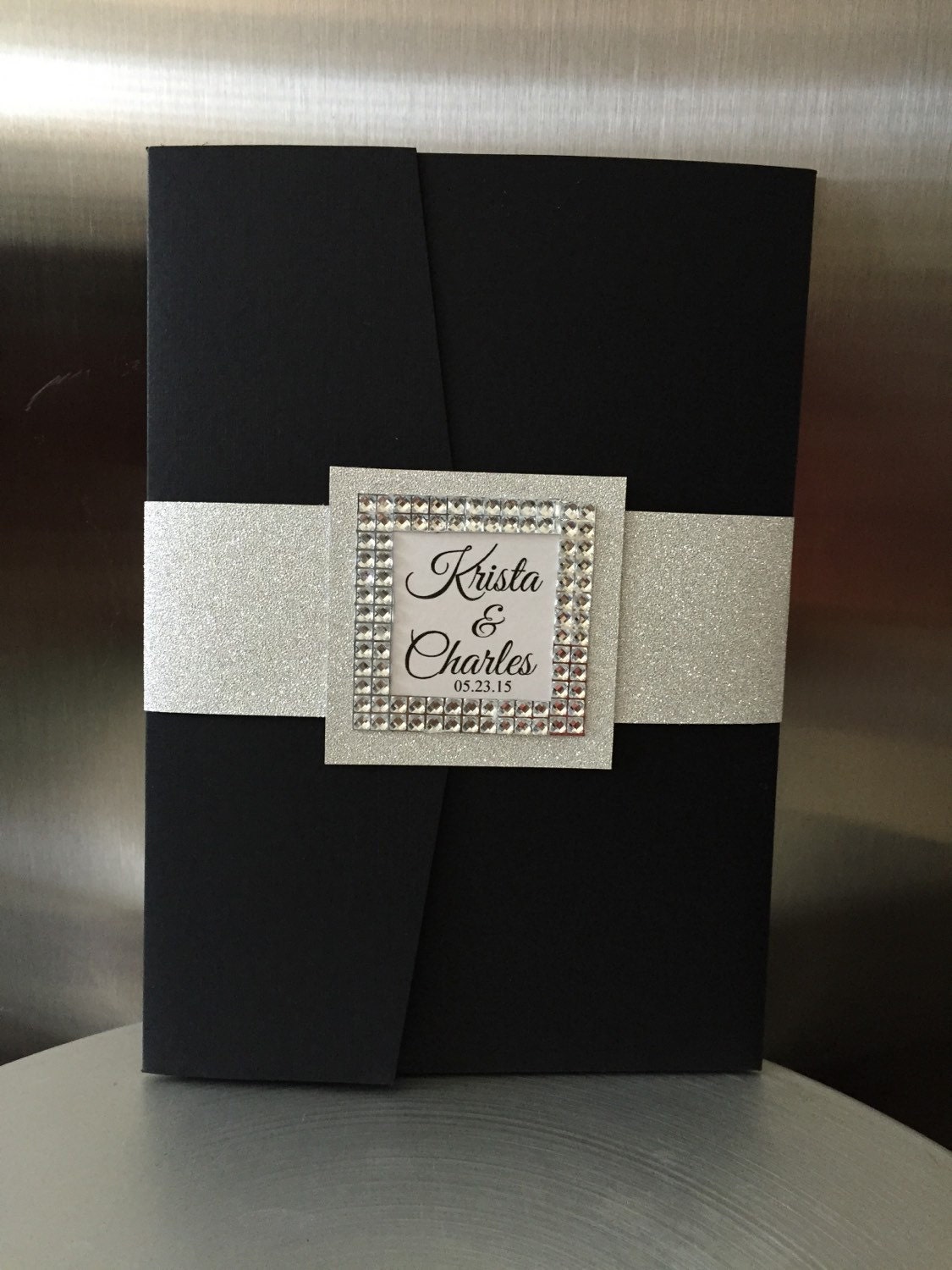 Black and silver wedding invitationgala invitation by