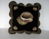 Vintage seashells needlepoint pillow, Home and Living, Beach Cottage Decor, gift idea