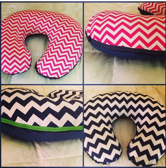 polka dot or chevron & minky boppy slipcover monogrammed with